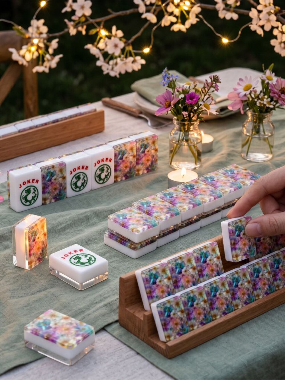 🌸Floral American Mahjong Tiles – Acrylic Game Set with Vibrant Flower Designs🌸 - Picture 9 of 9